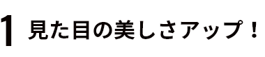 １見た目の美しさアップ！